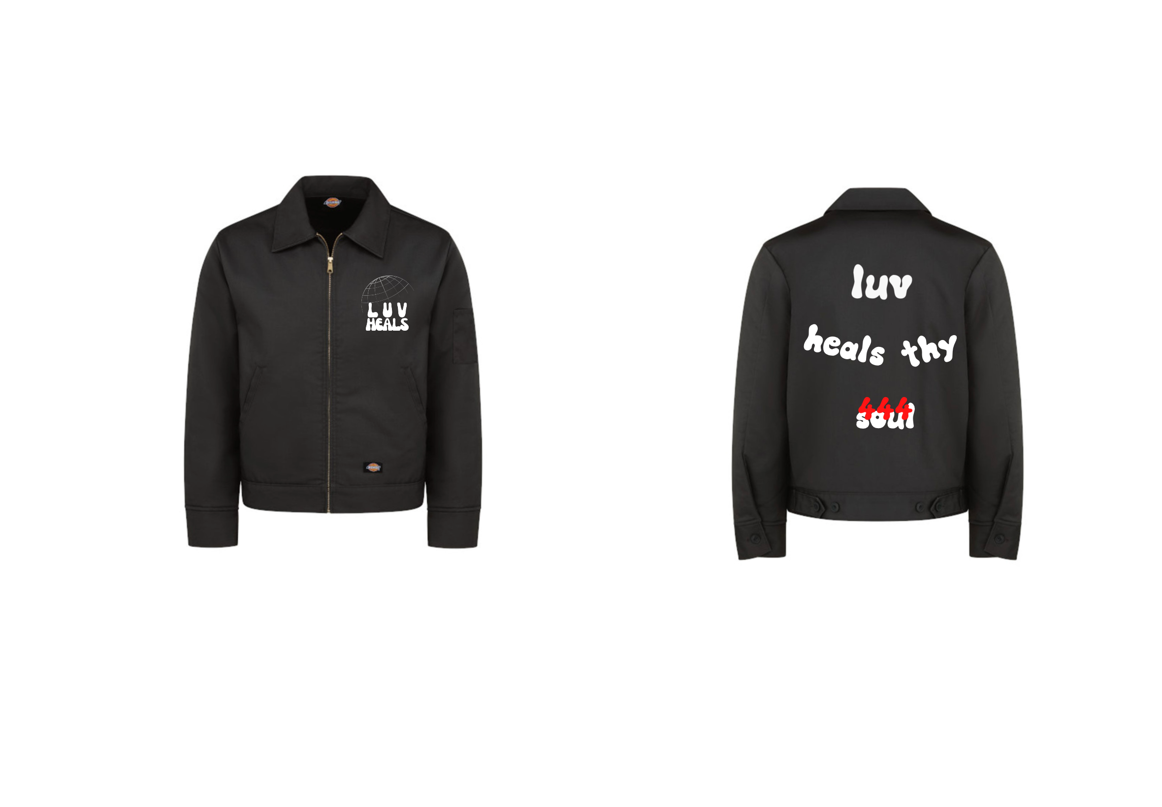 "BLACK" CUSTOM DICKIES LUV HEALS THY SOUL