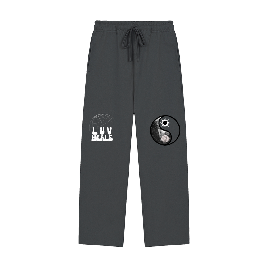 Solid Color Straight-Leg Sweatpants