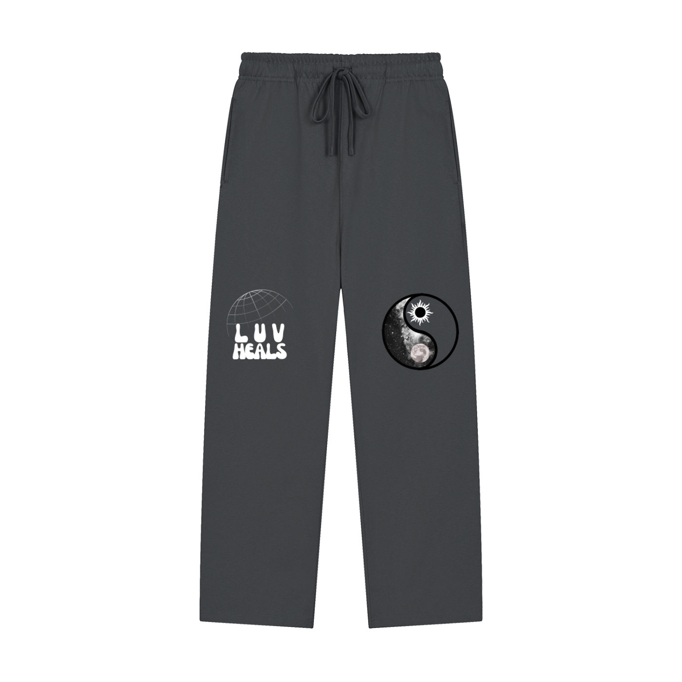 Solid Color Straight-Leg Sweatpants